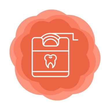 Diş ipi ikonu. Diş hekimi vektör illüstrasyonu.