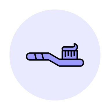 düz diş fırçası ikonu vektör illüstrasyonu