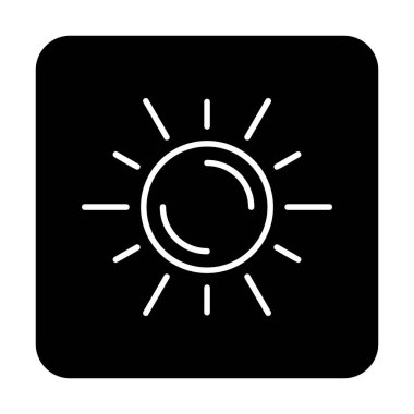 Güneş düz simge vektör çizim