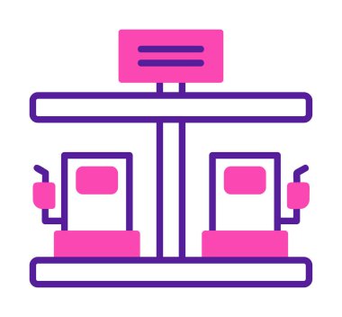 Modern Yakıt İstasyonu simgesinin vektör çizimi                  