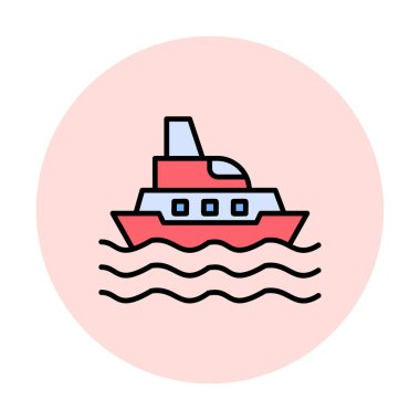 Gemi simgesi, vektör illüstrasyonu