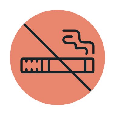 Basit Sigara İçilmez alanı simgesi, vektör illüstrasyonu