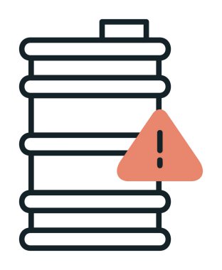 Tehlike işareti ve namlu simgesi, vektör illüstrasyonu 