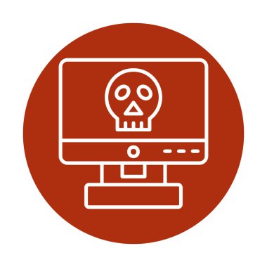 Bilgisayar korsanlığı simgesi, basit bir stil. vektör