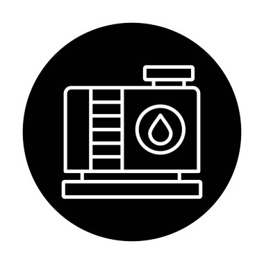 Fabrika tankı simgesi, vektör illüstrasyonu