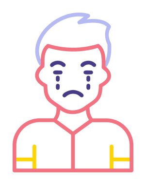 ağlayan kişi simgesi, vektör illüstrasyonu basit tasarım