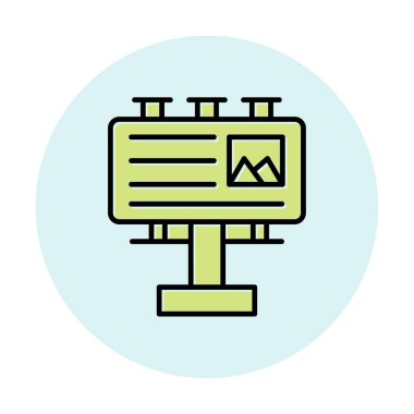 Billboard simgesinin vektör illüstrasyonu 