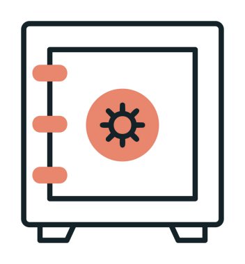 Güvenli kutu simgesi, vektör illüstrasyonu 