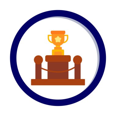 Ödül kupası ikonu vektör illüstrasyonu. Kadeh.                          