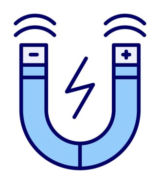 Manyetik alan simgesi, vektör illüstrasyonu