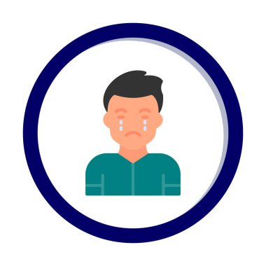 ağlayan kişi simgesi, vektör illüstrasyonu basit tasarım