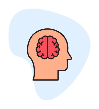 beyin ikonu vektör çizimi tasarımı