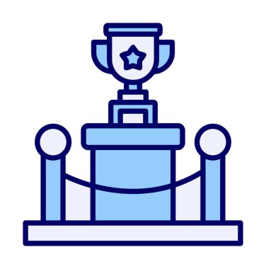 Ödül kupası ikonu vektör illüstrasyonu. Kadeh.                          