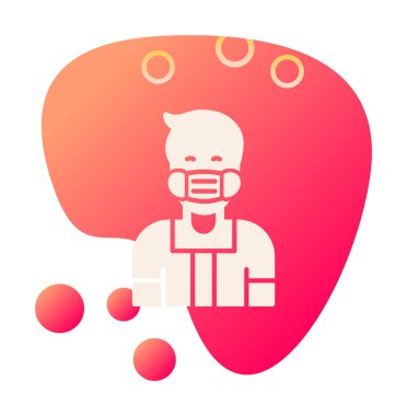 Düz genç adam tıbbi maske taşıyıcısı