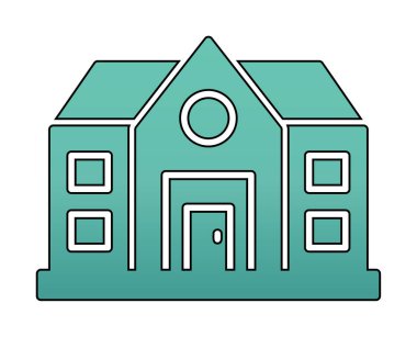 ev düz simgesi, vektör illüstrasyonu 