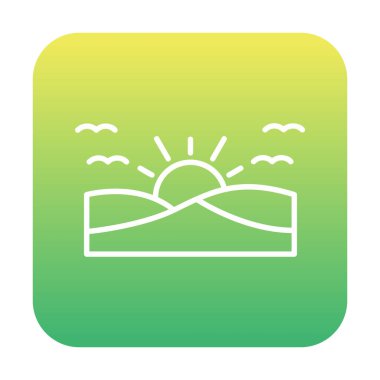 düz gün batımı ve deniz vektör çizimi tasarımı