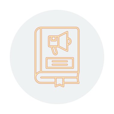 Pazarlama Kitabı simgesi, vektör illüstrasyonu