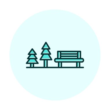 Dinlenme Alanı web simgesi, vektör illüstrasyonu 