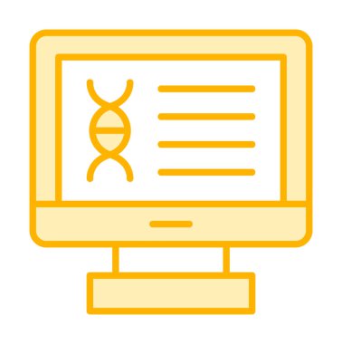 Bilgisayarda kromozom web simgesi. vektör illüstrasyonu