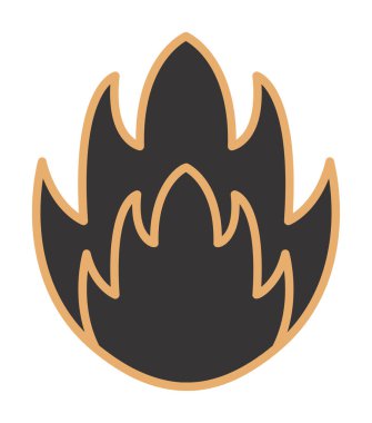 Basit düz ateş ikonu vektör illüstrasyon tasarımı