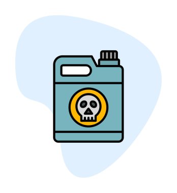 zehirli atık kutusu simgesi moda tasarım tarzında