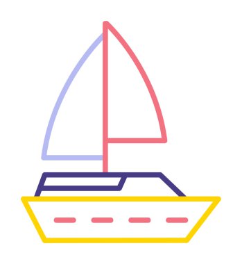 Basit tekne simgesi, vektör illüstrasyonu