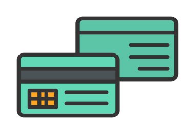 düz kredi kartı simgesi tasarım işareti