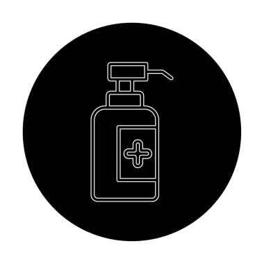 Dezenfektan şişesi ikonu. vektör illüstrasyonu 
