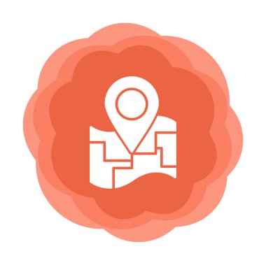 Konum iğnesi, vektör illüstrasyonlu harita simgesi