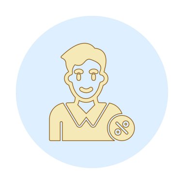 Erkek istihdam avatarının vektör illüstrasyonu 