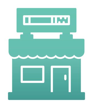 dükkan simgesi, vektör illüstrasyonu basit tasarım