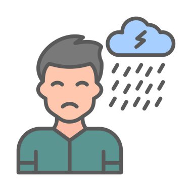 Depresyon konsepti vektör illüstrasyonu