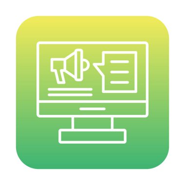bilgisayar monitörü ve megafon, Dijital Kampanya konsept vektörü