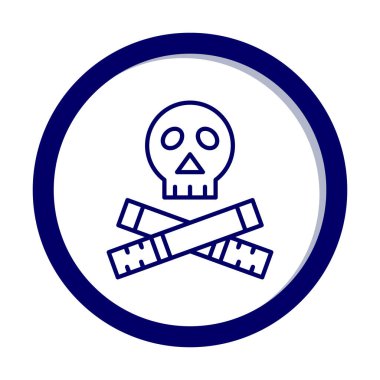 kafatası simgesi dumanı vektör illüstrasyonunu öldürür