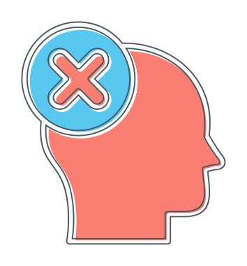 Yanlış vektör düz simgesi düşün 