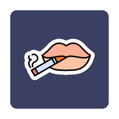 Düz Dumanlı ikon vektör illüstrasyonu