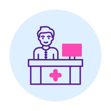 Resepsiyon simgesi, vektör illüstrasyonu basit tasarım