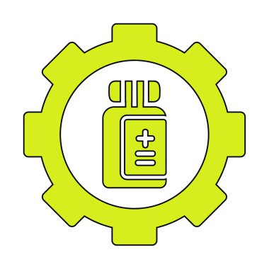 İlaç şişesi simgesi, vektör illüstrasyonu basit tasarım