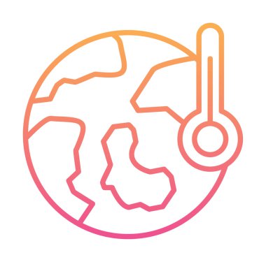 Termometre renk vektörü simgesine sahip dünya, Küresel Isınma kavramı