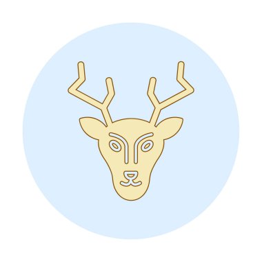 Geyik. Web simgesi basit illüstrasyon