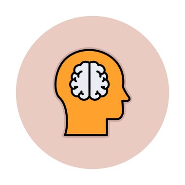 beyin ikonu vektör çizimi tasarımı