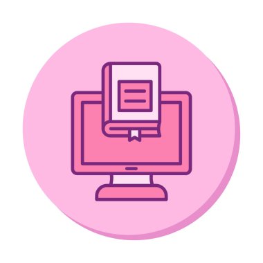 çevrimiçi kütüphane rengi vektör illüstrasyonu                        