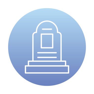 mezar taşı düz simgesi, vektör illüstrasyonu