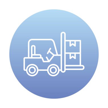 Basit Forklift simgesi, vektör illüstrasyonu