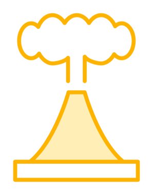 Volkan vektör illüstrasyonu, çizgi film simgesi ögesi.                         