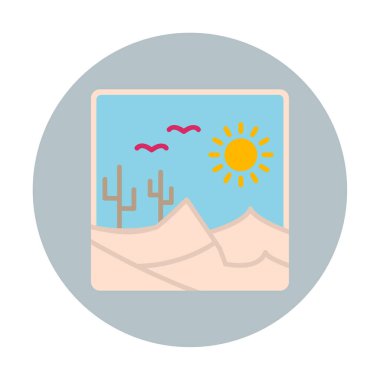 Çöl manzarası ikonu vektör illüstrasyon tasarımı