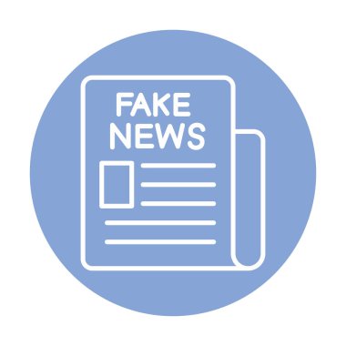 düz biçimli sahte haber simgesi, vektör illüstrasyonu                          
