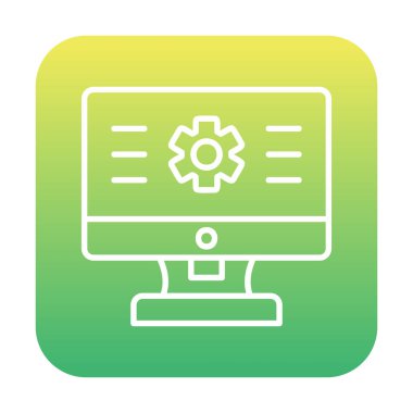 bilgisayar izleme simgesi, vektör illüstrasyonu basit tasarım