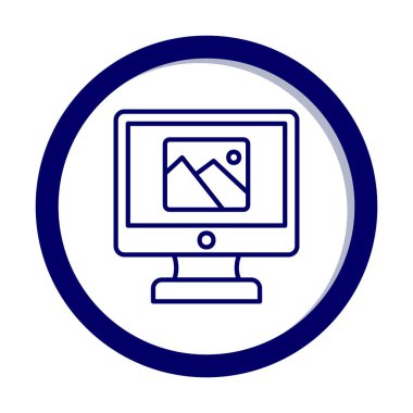 Comoputer galeri simgesi, vektör illüstrasyonu