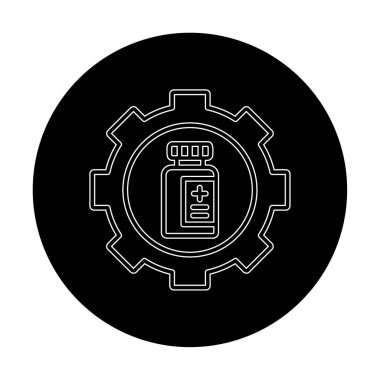 İlaç şişesi simgesi, vektör illüstrasyonu basit tasarım